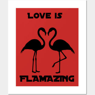 Amazing love with flamingos Posters and Art